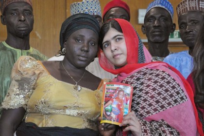 Nobel Peace Prize Laureate, Malala Yousafzai, with one of the escaped Chibok Girls