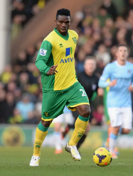 Joseph Yobo in Norwich City vs Manchester City(PHOTO: Zimbio.com)